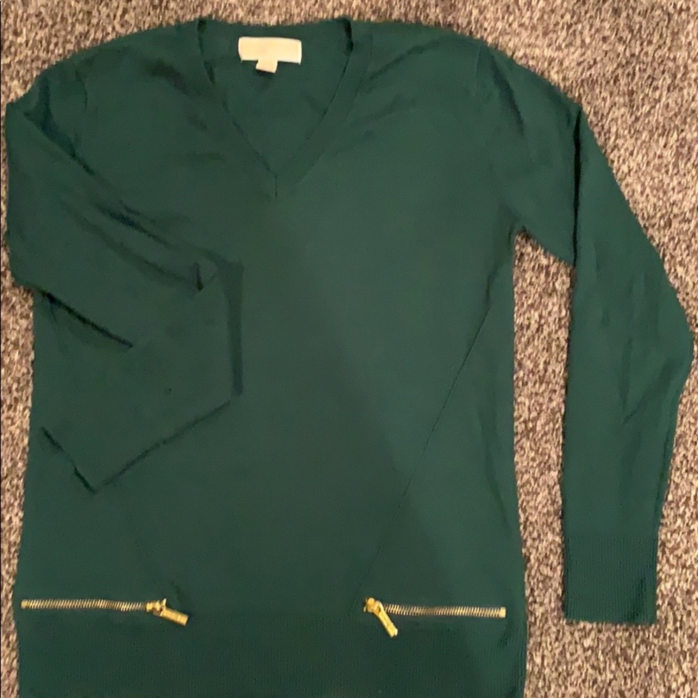 Green Michael Kors sweater.